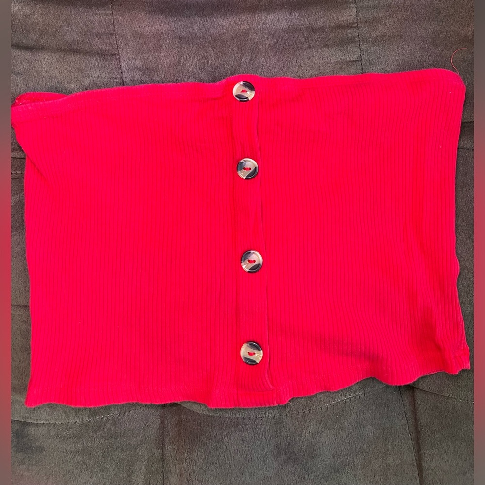 AMBIANCE WOMENS BUTTON TUBE TOP SIZE L